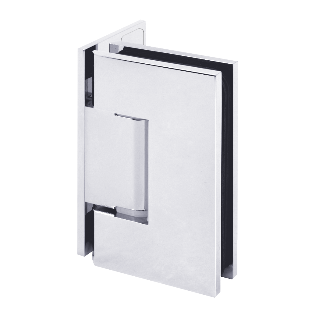 Shower door hinge glass-wall 90°, with cover, opening on both sides