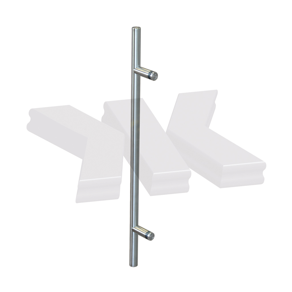 Straight single-sided pull handle, Ø 35 mm, stainless steel AISI 304