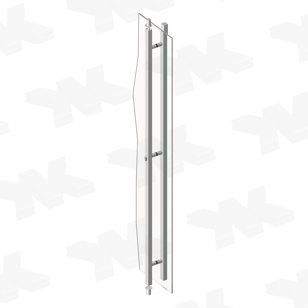 Pull handle one-sided lockable long, 35 x 35 mm, stainless steel AISI 304
