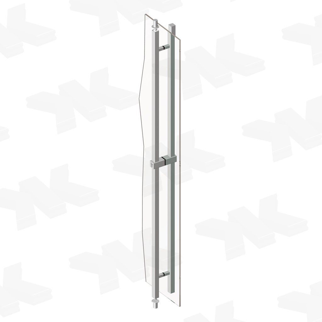 Pull handle double-sided lockable long, 35 x 35 mm, stainless steel AISI 304