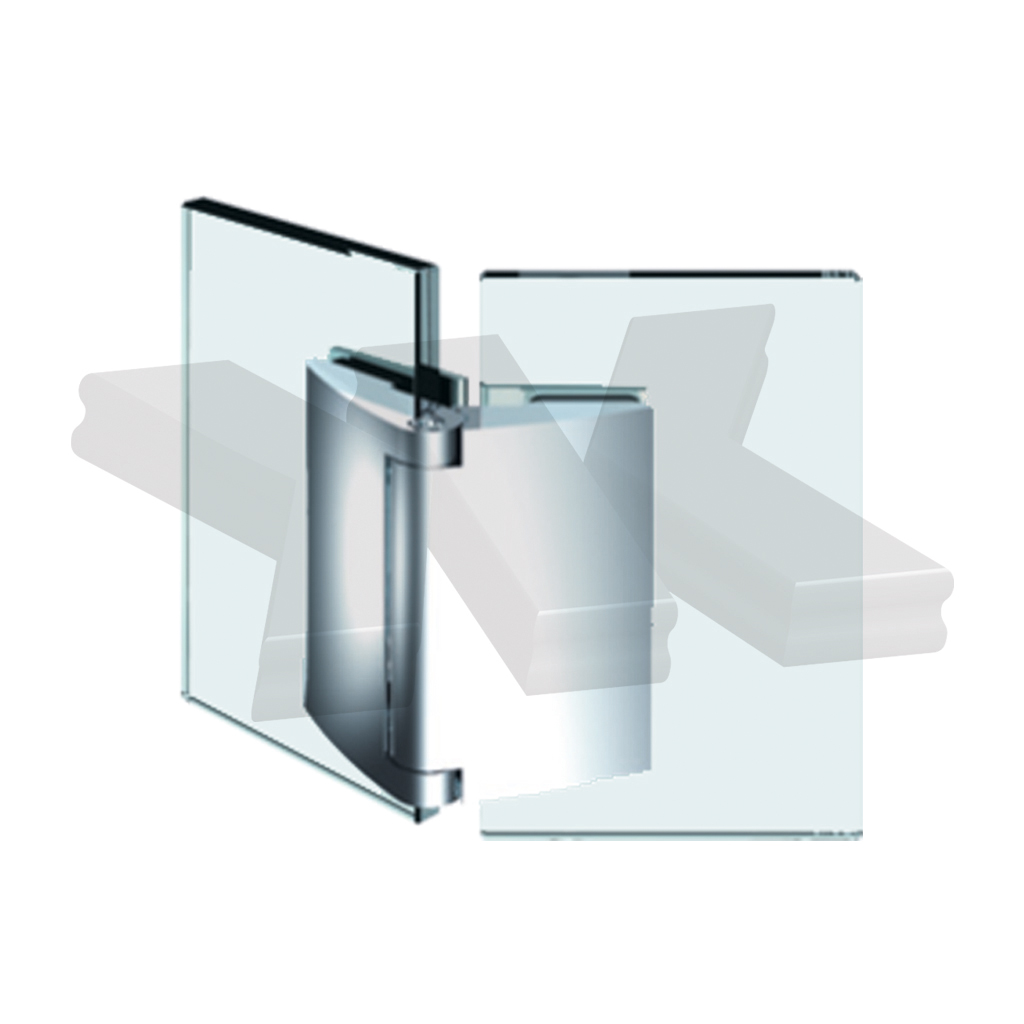 Shower door hinge Papillon, glass-glass 135°, opening outward