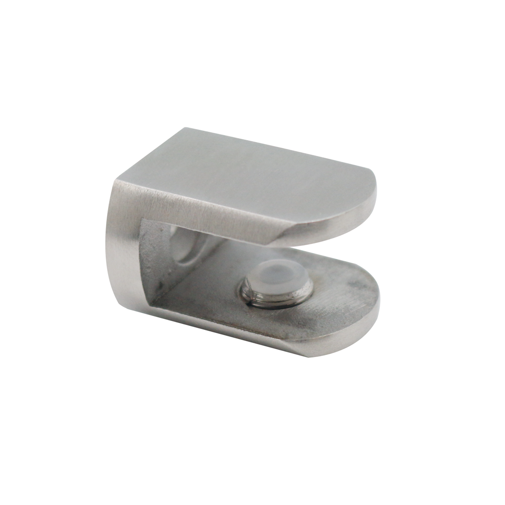 Glass shelf support 25 mm, flat connection, stainless steel effect