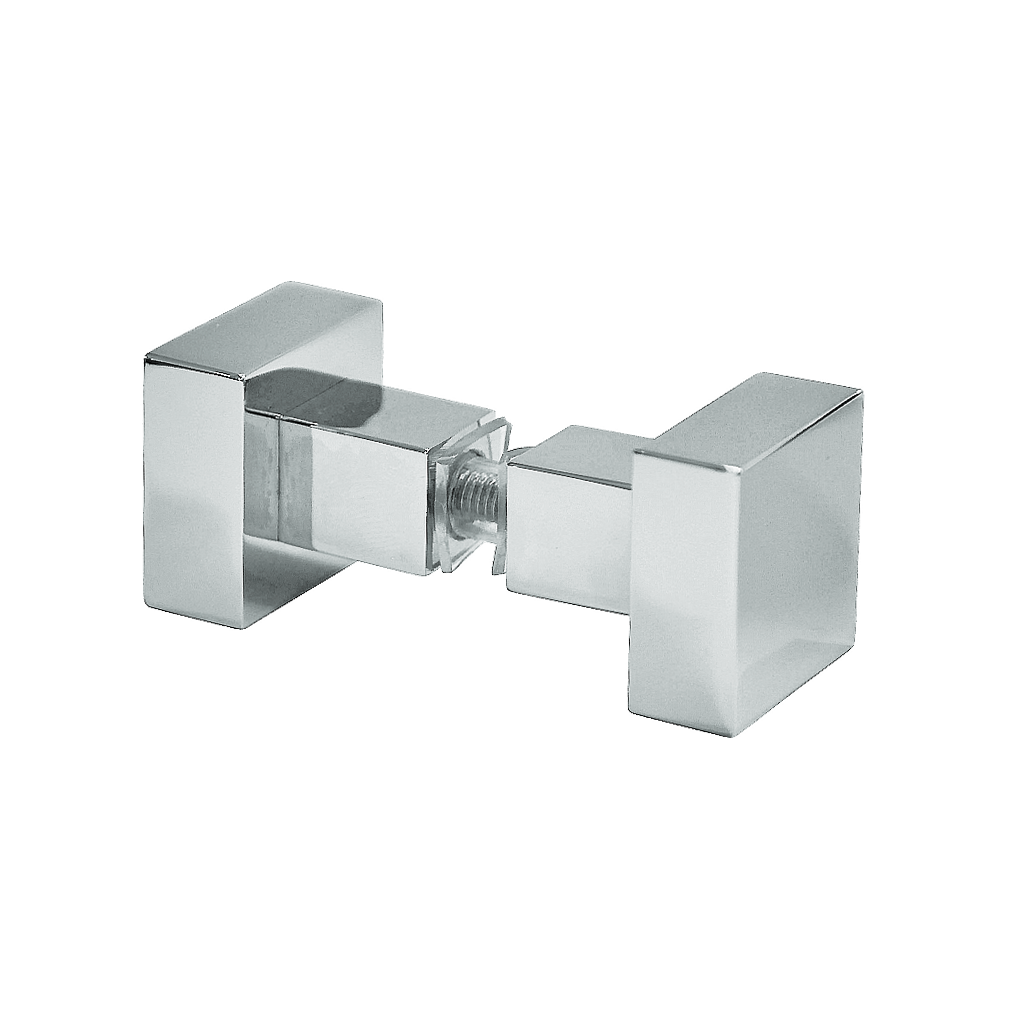 Shower door handle, 30 x 30 mm, chrome plated, 1 pair