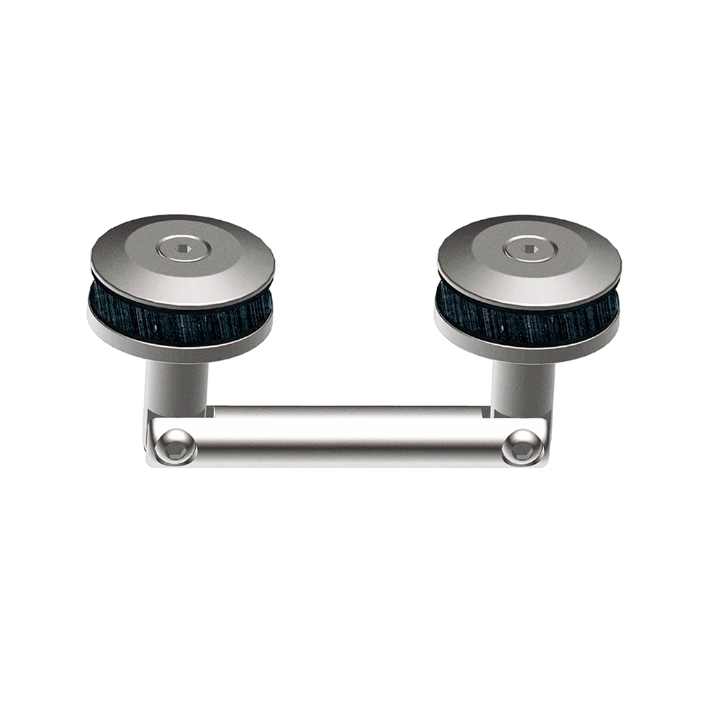 Double connection, distance 107 mm, glass socket Ø 60 mm