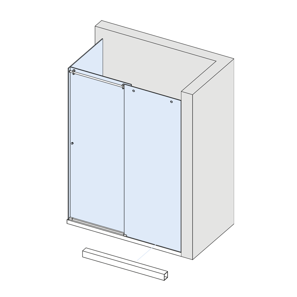 Corner shower with two fixed parts, 1200-1800 mm