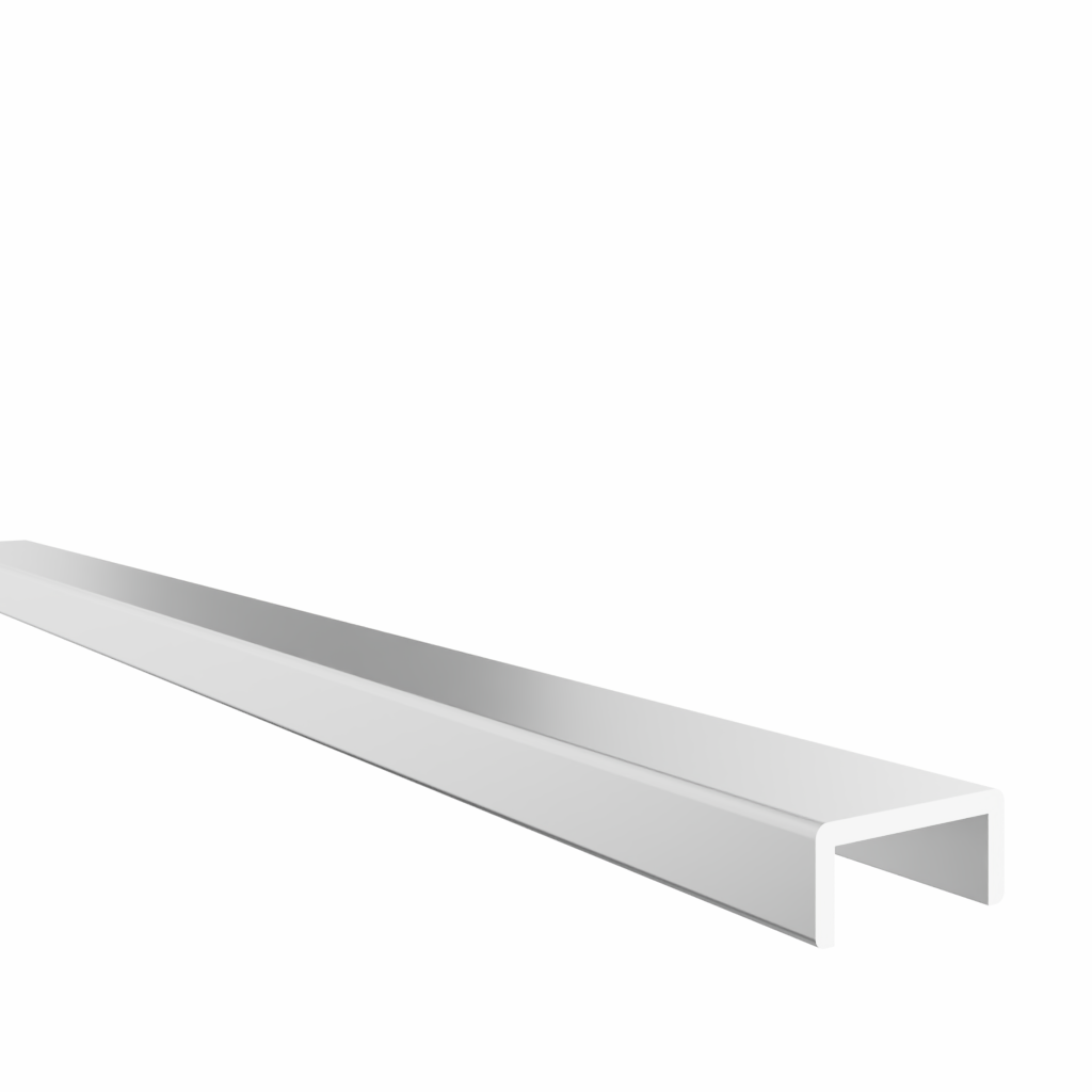 Glass edge protection profile 10x22x10x2mm, anodized