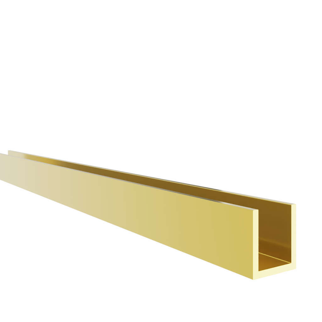 U-Profile 19x17,2x19x2mm, anodized gloss gold