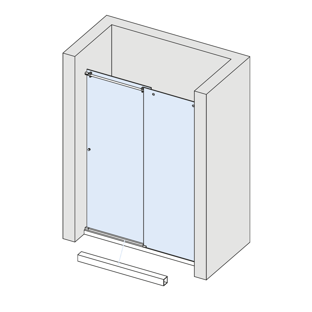 Fittings for sliding doors, Showers - KRAUS GLASBESCHLÄGE