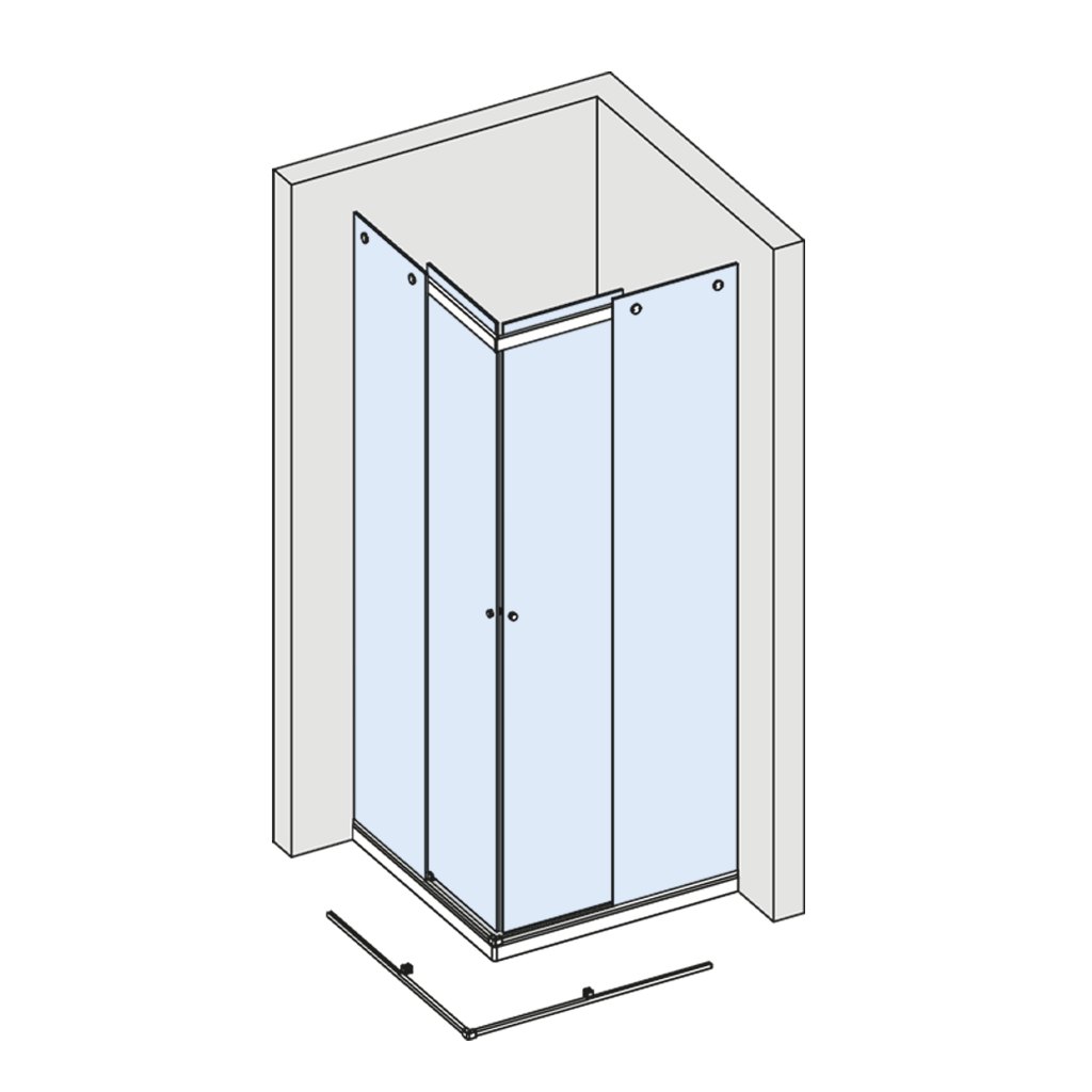 Fittings for sliding doors, Showers - KRAUS GLASBESCHLÄGE