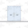 V-8000 - wall, sliding door set 2-doors