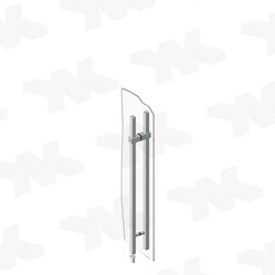 Pull handle double-sided lockable, 35 x 35 mm, stainless steel AISI 304