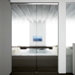 V-5403 - ceiling / wall, sliding door set with fixed glass support profile