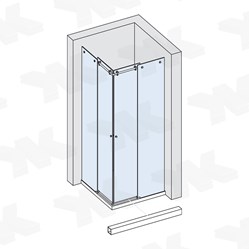Corner shower for shower tray 800 x 800 mm or 900 x 900 mm