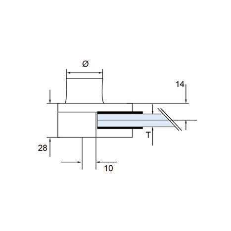 Glass clamp 18, flat connection, 8,76 mm