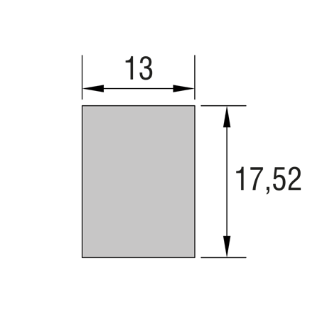 Distance profile, plastic, 13 x 17,52 mm